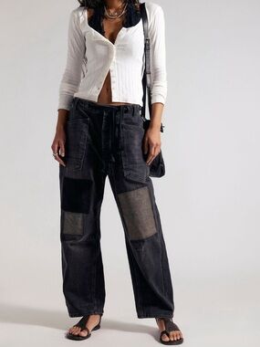 NWOT Free People Moxie Low Slung Barrel Jeans